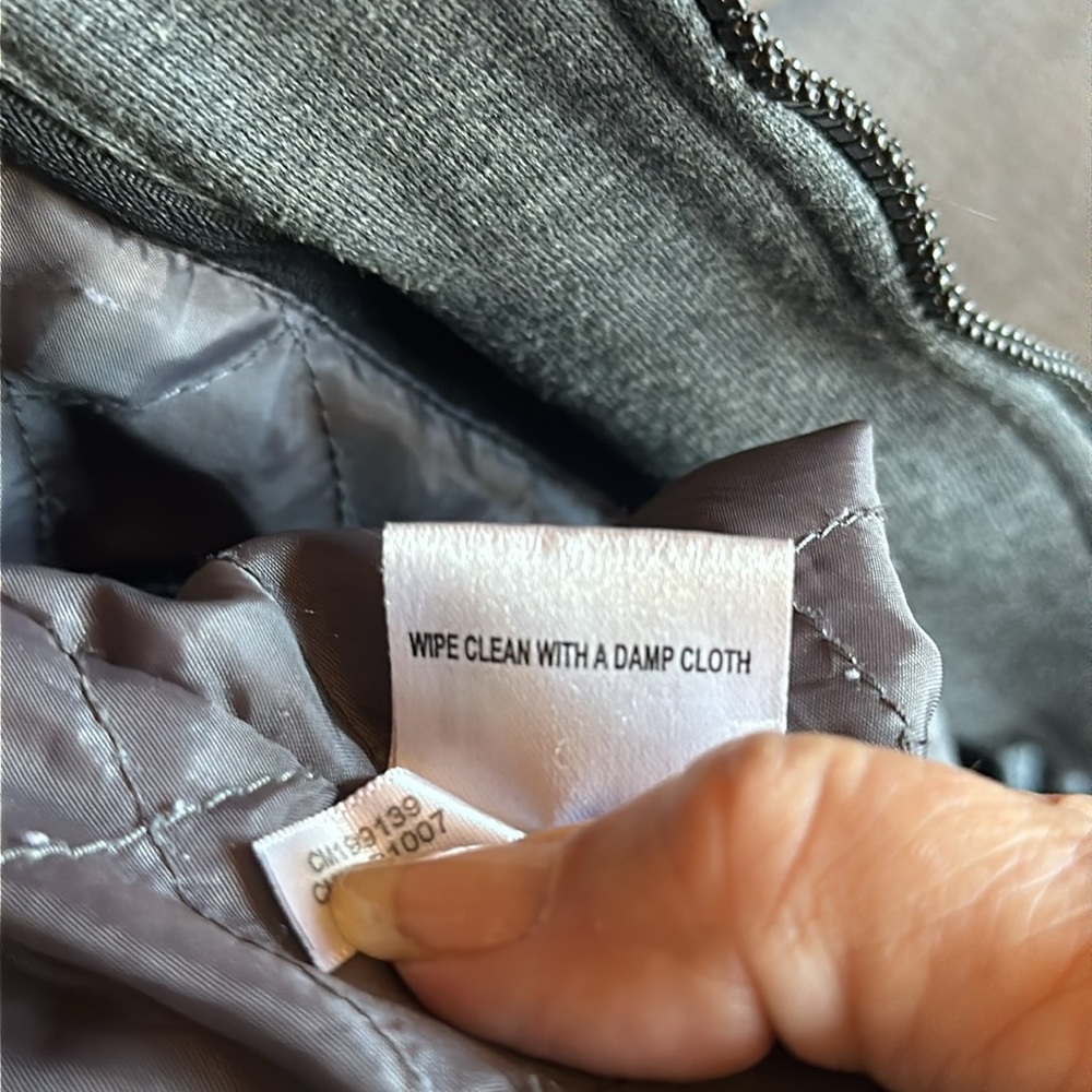 Calvin Klein Men’s Heavily Distressed Faux Leather w/ Sweater Style Underlining - Picture 15 of 16